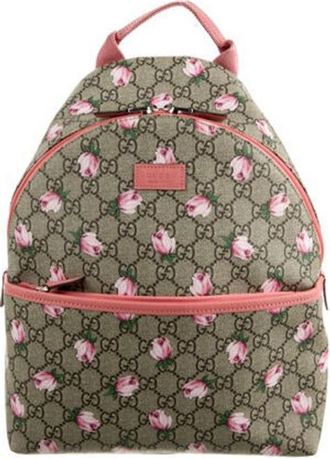 gucci embroidery backpack roses|Gucci engraving.